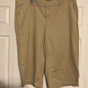 Khaki Lane Bryant Wide leg Crop